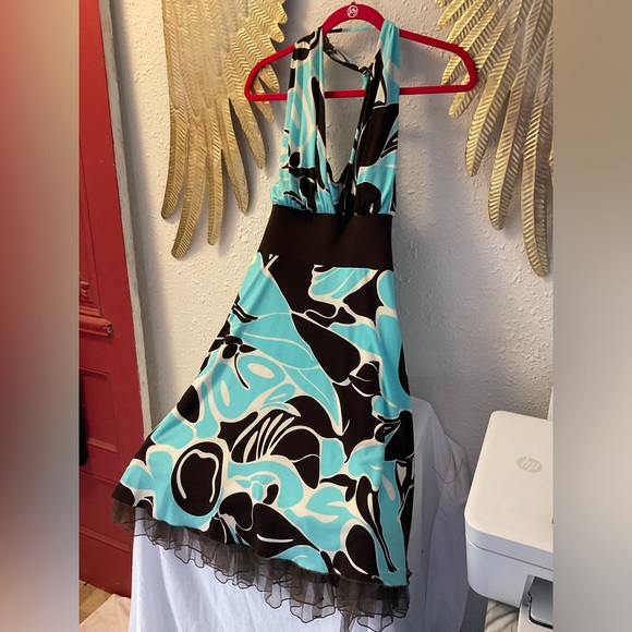 Speechless from Nordstrom Y2k Style Floral Print Multicolor Halter Party Dress - Picture 2 of 7